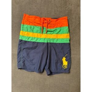 Polo Ralph Lauren Big Pony Swim Trunks Boys M 10-12 Colorblock Board Shorts